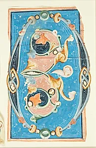 Ornamenteret initial O by Ubekendt