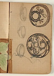 Ornamentstudier og skitser af krukker by Niels Larsen Stevns