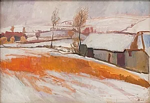 Over Kærby Bakke. Vinter by Fritz Syberg
