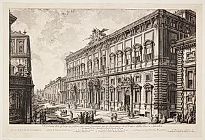 Palazzo della Consulta på Quirinal, hjemsted for pavens sekretariat by Giovanni Battista Piranesi