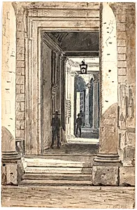 Palazzo Massimo alle Colonne. Rom 1835 by Martinus Rørbye
