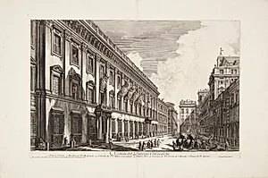 Palazzo Odescalchi, overfor Palazzo Colonna SS. Apostoli-kirken by Giovanni Battista Piranesi