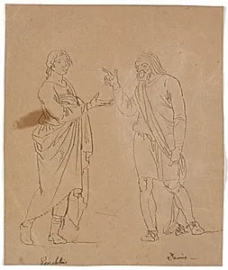 Pamphilus og Davus i samtale by Nicolai Abildgaard