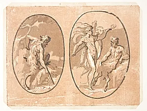 "Pan" og "Apollon og Marsyas" by Ugo da Carpi