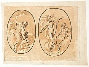 "Pan" og "Apollon og Marsyas" by Ugo da Carpi