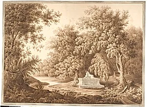 Park med et gravmæle by Anton Carl Dusch