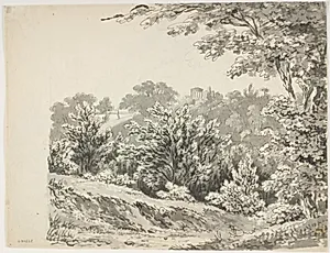 Park med lille tempel. Buxtehude by Anton Carl Dusch