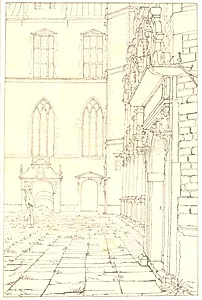 Parti af Frederiksborg Slotsgård by Christen Købke
