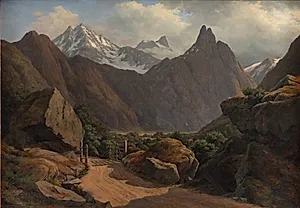 Parti af Romsdalen med Romsdals Horn og Vikingetinderne i Norge