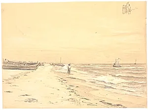 Parti af Sønderstrand, Skagen by Martinus Rørbye
