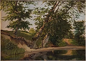 Parti fra bredden af en sø by Eleonora Tscherning