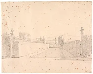 Parti fra Villa Albanis have by Constantin Hansen