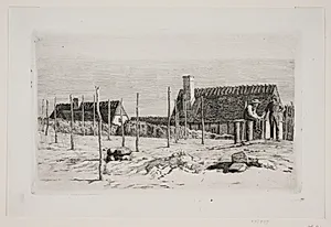 Parti i Hornbæk. Søndag formiddag by Carl Bloch
