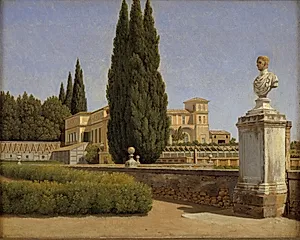 Parti i Villa Albanis have. Rom by C.W. Eckersberg