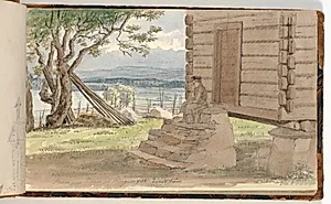 Parti med sæterhytte by Martinus Rørbye