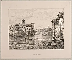 Parti ved Ponte Rotto i Rom by Vilhelm Kyhn