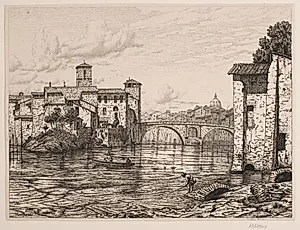 Parti ved Ponte Rotto i Rom by Vilhelm Kyhn