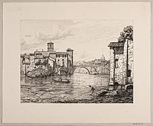 Parti ved Ponte Rotto i Rom by Vilhelm Kyhn