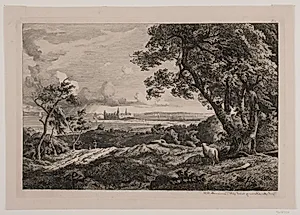 Parti ved stranden mellem Hellebæk og Helsingør by Hermann Carmiencke