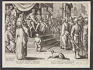 Paulus for Festus og Agrippa by Adriaen Collaert