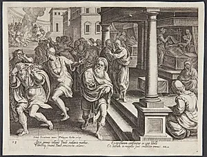 Paulus og åndemanerne i Efesus by Philips Galle