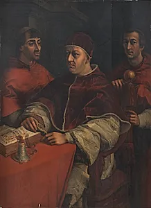 Pave Leo X og kardinalerne Ludovico de' Rossi og Giulio de' Medici. Kopi efter Rafael by C.A. Jensen