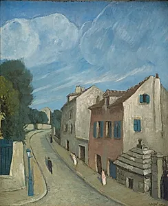 Paysage avec maisons by Alphonse Quizet