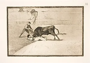 Pepe Illos ulyksalige død i arenaen i Madrid by Francisco de Goya