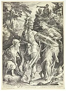 Perseus udrustes af Minerva og Merkur by Jan Harmensz. Muller