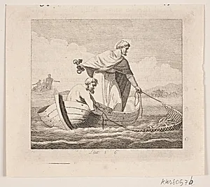 Peters fiskefangst by Gerhard Ludvig Lahde