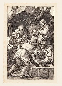 Petrus og Paulus helbreder en værkbruden ved templets port by Albrecht Dürer