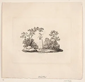 Pige, der sørger over et dødt lam by Johan Christian Ernst Walter