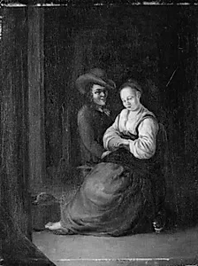Pige og en ung mand by Philips Koninck