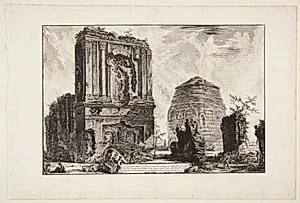 Pisone Liciniano's og Cornelia-familiens grave ved Via Appia by Giovanni Battista Piranesi