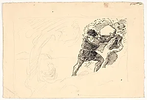 Polyfem kaster sten efter Odysseus' skib by Niels Skovgaard