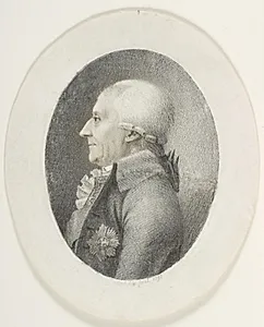 Portræt af A.P. Bernstorff, greve, statsminister (1735-1797). Brystbillede. Profil til venstre by Gerhard Ludvig Lahde