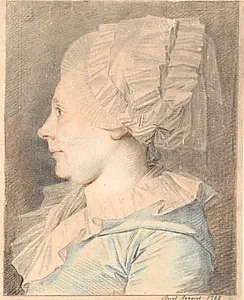 Portræt af Anne Cathrine Maaløe, født Basse. Profil mod venstre by Jens Juel