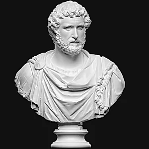 Portræt af Antoninus Pius (kejser 138-161 e.Kr.) iført toga by Ubekendt