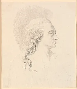 Portræt af billedhuggeren Alexander Trippel. Profil til højre by J.F. Clemens