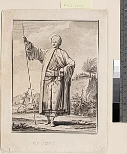 Portræt af Carsten Niebuhr i arabisk klædedragt by J.F. Clemens