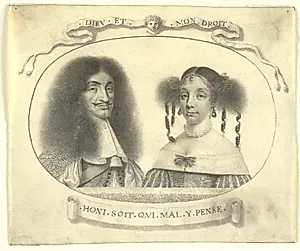 Portræt af Charles II og hans dronning Catharine af Braganza