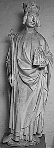 Portræt af Charles V ((1337-) 1364-1380) med scepter og kirkemodel by Ubekendt