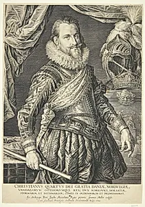 Portræt af Christian IV by Jan Harmensz. Muller