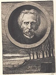 "Portræt af digteren Kaalund" by Hans Nikolaj Hansen
