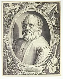 Portræt af Dirck Volkertsz Coornhert by Hendrick Goltzius