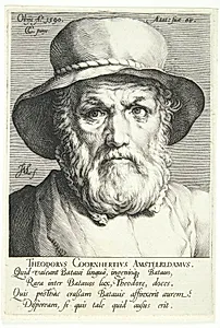 Portræt af Dirck Volkertsz. Coornhert by Jan Harmensz. Muller
