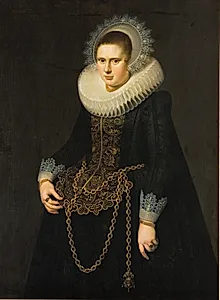 Portræt af en 22-årig kvinde by Cornelis van der Voort