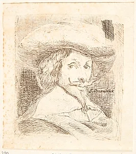 Portræt af en mand med hat, formentlig maleren Pieter van Laer by Ossenbeeck, Jan van