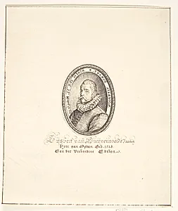 Portræt af en mand med overskæg, vendt mod venstre by Hendrick Goltzius