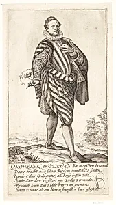 Portræt af en stående ung mand by Hendrick Goltzius